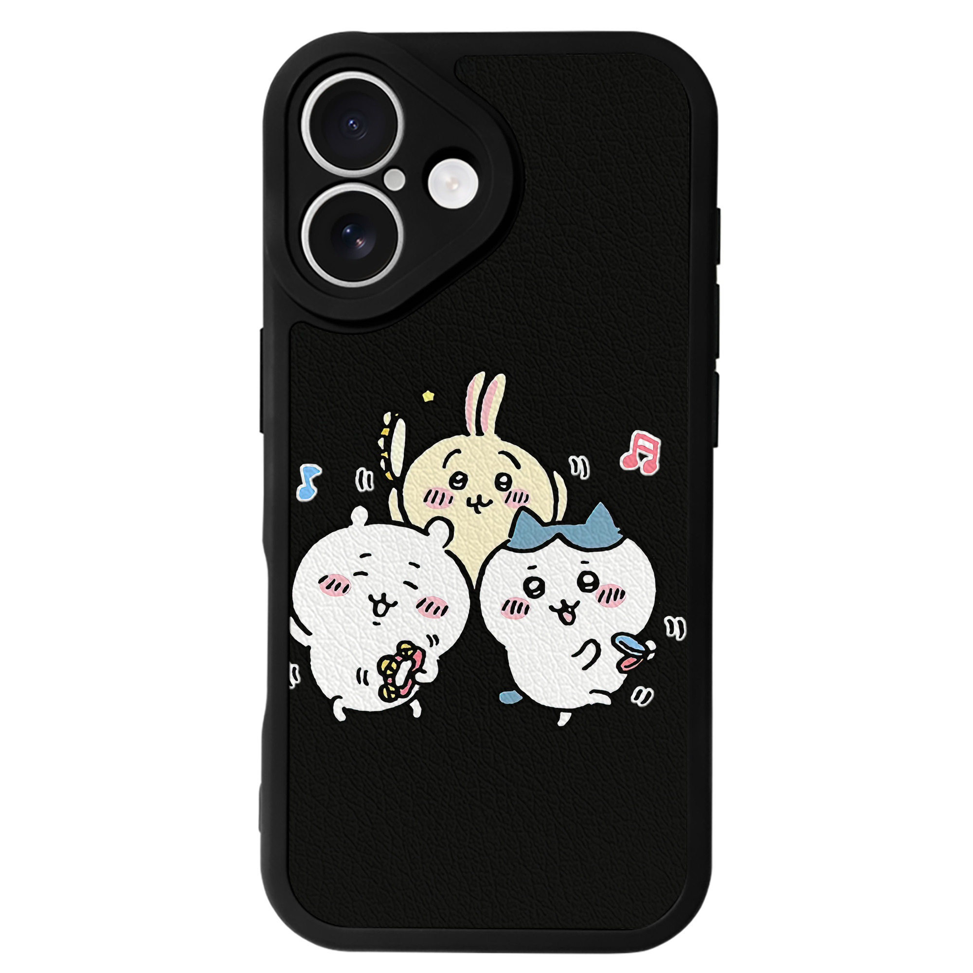 （画像用） ちいかわ ハチワレ Chii-kawa hachiware 【iPhone 16シリーズ対応】シリコンスマホケース（レザー調） 材質：シリコン